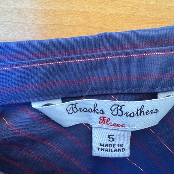 Girls Brooks Brothers Fleece NWOT Navy Cotton Shirt Dress Sz. 5 - Picture 3 of 7